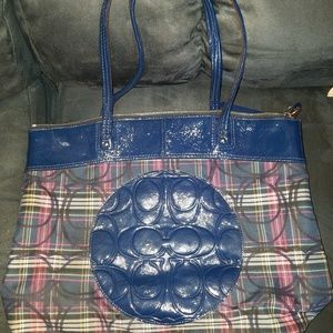 COACH Plaid Tote